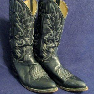 Vintage DAN POST El Paso 110J Black Leather Boots